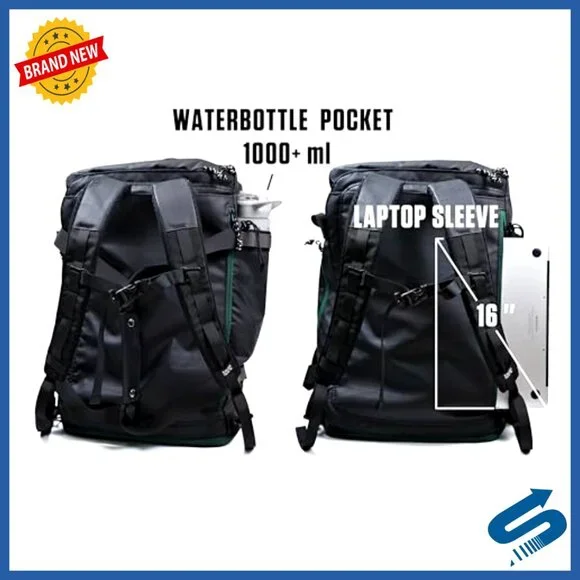 40L Convertible Travel Duffle Backpack, Water Repellent, Laptop Sleeve